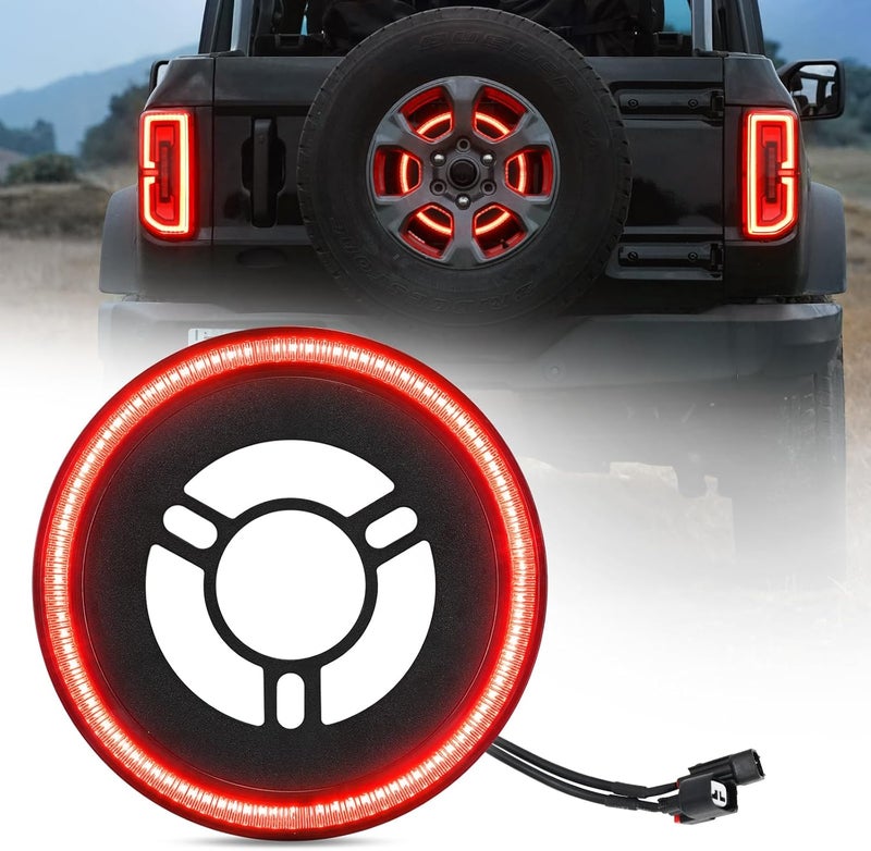 SUPAREE Spare Tire Brake Light Compatible with F-ord Bronco 2/4 Door 2021 2022 2023 2024, Plug and Play Tail Light Rear LED Ring Wheel Light, Red （only not fit 2024 Ford Bronco Raptor） - Image 1